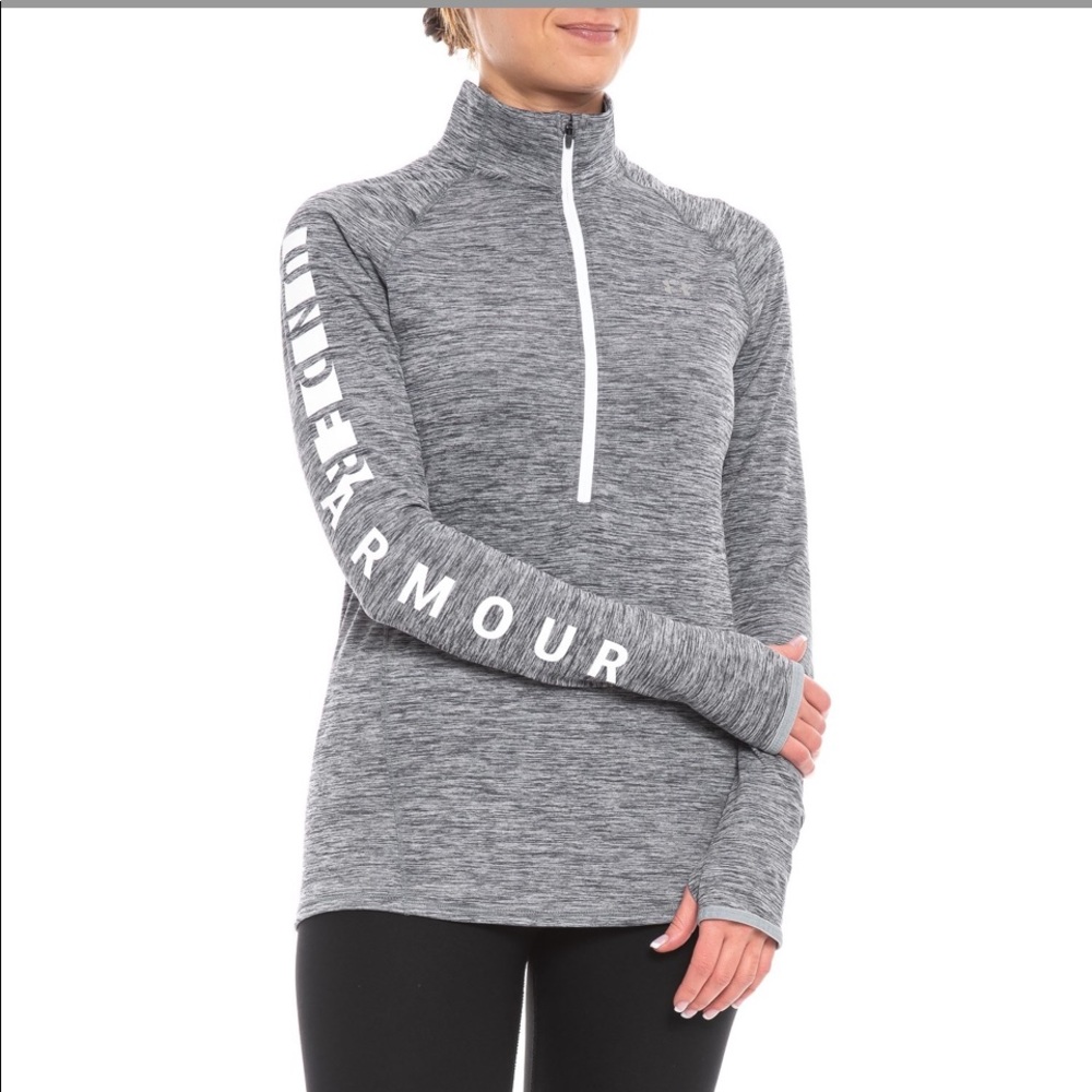 🆕 Under Armour ColdGear® Graphic Base Layer Gray & white (86)